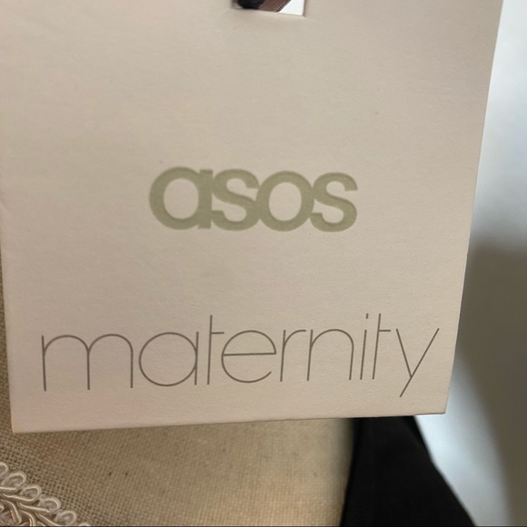 ASOS Maternity Black Peplum Short Sleeve Dress Size US 10 NWT - Picture 6 of 7